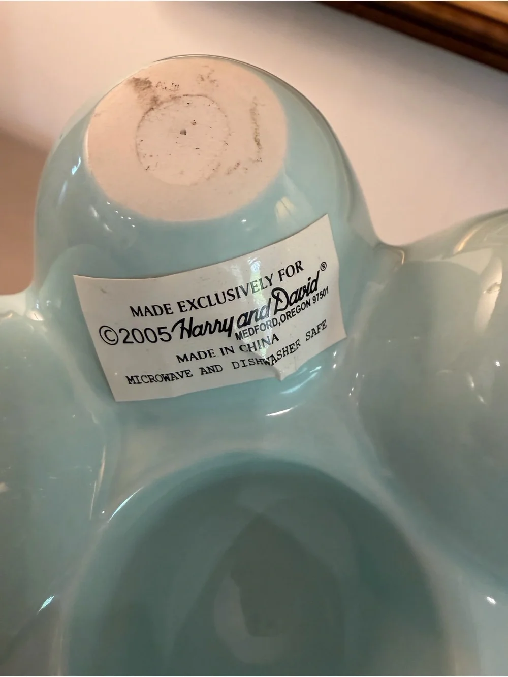 Vintage Harry & David Easter Deviled  Dyed Egg Holder Chick 12 Eggs Light Blue